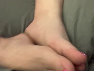 Can I suck my own toes? Perfect pink pedicured feet