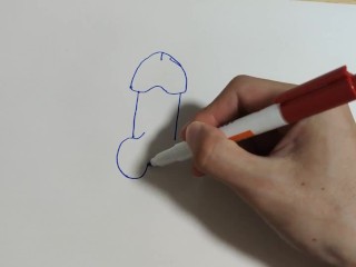 Draw an illustration of a dick. Then write a word that means dick in Japanese.