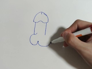 Draw an illustration of a dick. Then write a word that means dick in Japanese.