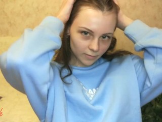 a Cute Russian Schoolgirl for the first time in her life starred in a Solo Video and Finish