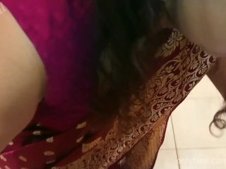 POV desi bhabhi in saree gives horny lonely devar a blowjob - hindi Bollywood porn story Sexy Jill