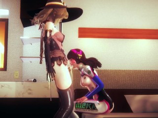 [OVERWATCH] Futa Mercy penetrates D.Va's ass (3D PORN 60 FPS)