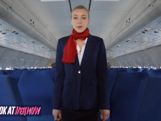 Look at her Now - French flight attendant Angel Emily takes a big dick in all her exits.