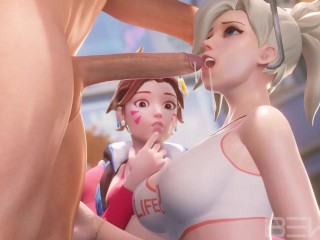 Mercy Teach Dva how to make a Deepthroath Overwatch Porn 3D