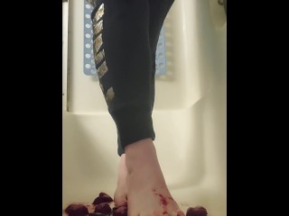 Plum Smashing! Barefoot! Yum!