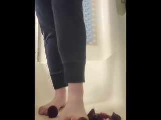 Plum Smashing! Barefoot! Yum!