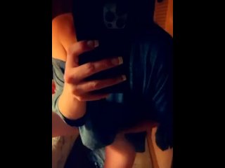 Standing watching myself rub my wet pussy until I have an intense orgasm 