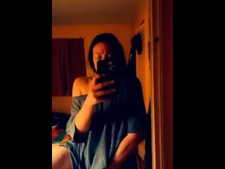 Standing watching myself rub my wet pussy until I have an intense orgasm 