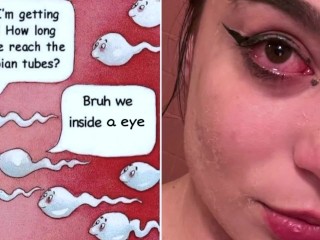bruh we inside a eye: slutty goth girl gets her eyeball impregnated