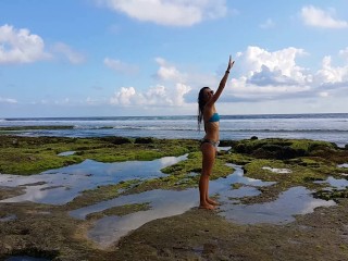 My Butt Plug n Chinese Balls flashing next to Surfers and local tourists