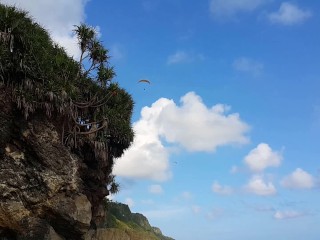 My Butt Plug n Chinese Balls flashing next to Surfers and local tourists