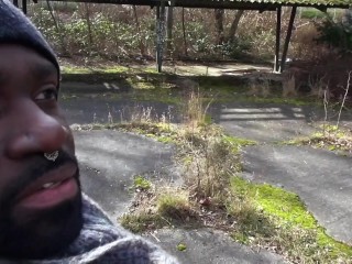 BLACK DICK and HIS BUDDY fuck this SKINNY BITCH: INTERRACIAL THREESOME OUTDOOR! StevenShameDating