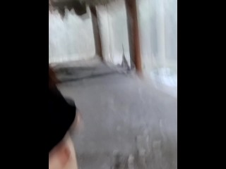 I brought myself to a squirt by fucking my ass in an abandoned house in the forest