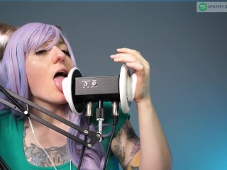 SFW ASMR - Amateur Neko Licks Your Ears Like a Pro - PASTEL ROSIE Ear Eating Kitty Twitch Streamer