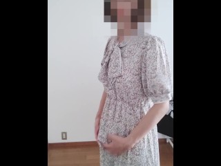 【ふたなり風・女装オナニー】女の子の洋服着てオナニーしました！