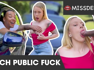 IN PUBLIC: Black Dude bangs White Teen in His Car and old people walk by: Chrystal Sinn - MISSDEEP