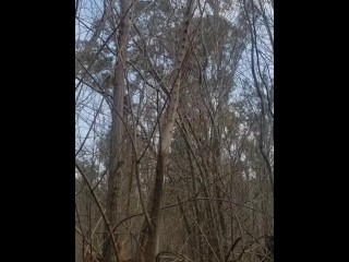masturbation in the forest, blonde with big breasts outdoors