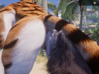 Wild Life / Lesbian Furrie Porn Tiger and Wolf Girl