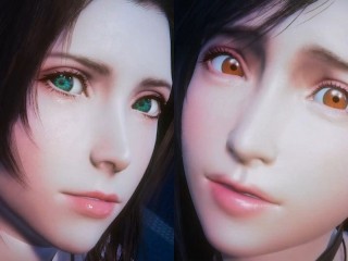 Final Fantasy 7 Futa - Tifa and Aerith - Tram sex (1/2)