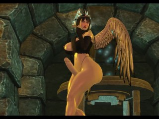 Futa Demon Showing her HUGE Cock - Second life