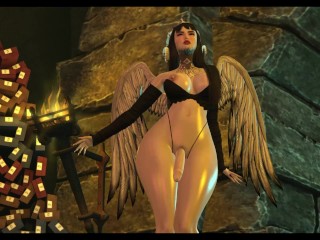 Futa Demon Showing her HUGE Cock - Second life