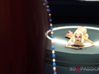 Super sexy 3d dickgirl fucks a horny blonde in the space station