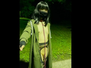 [SISSY] Risky public walking in the midnight park 2