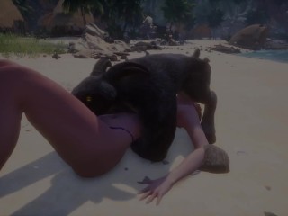 Demons Gangbang Cutie On The Beach | Gangbang Monster | 3D Porn Wild Life
