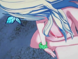 Sena Kashiwazaki fingering her pussy at the beach - Haganai Hentai.