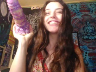 Silly Crazy Dumb Funny Camgirl PinkMoonLust Plays Toys Bad Dragon Spaceship Boom Boom Gonna Get You 