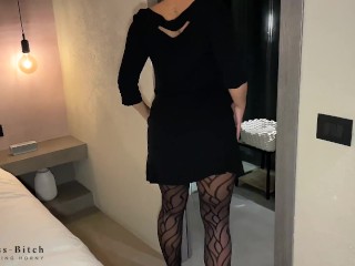 naughty business trip - boss fucks secretary in sexy pantyhose and heels in the hotel room