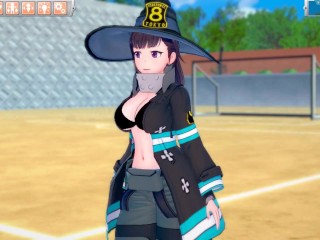 【エロゲーコイカツ！】炎炎ノ消防隊(Fire Force) 茉希尾瀬3DCG巨乳アニメ動画[Hentai Game Koikatsu! Maki Oze(Anime 3DCG Video)]