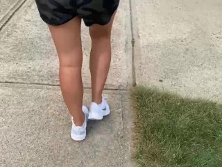 FIT AMERICAN MILF SWEATY SOCK AND SHOE REMOVAL- OUTSIDE