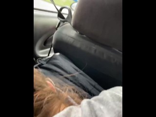 Blowjob by girls friend friend while girlfriend drives 