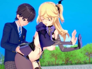 【エロゲーコイカツ！】原神 フィッシュル3DCG巨乳アニメ動画[Hentai Game Koikatsu! Genshin Fischl(Anime 3DCG Video)]