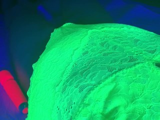 Almost 2 hour long Jerk Session in new Sexy Laundre UV lighting black light hot golden shower Piss