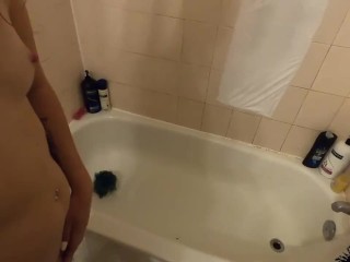 Submissive Slut gets a facial, washes it off with piss - Spitting, Pissing, Cum Facial 