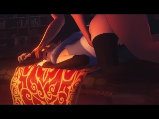 Sexy witch Sypha Belnades from Castlevania series gets filled up