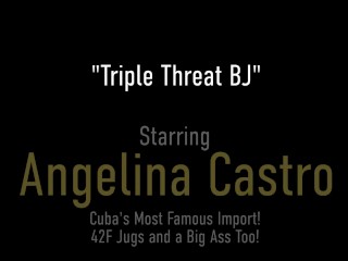 Hot BBW Angelina Castro, Trinity Guess And Sam 38G In BJ POV