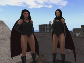 Superheroine Cosplay: Bound in Pantyhose