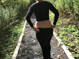 Cutie taking a naughty walk in the forest and showing her ass (FULL VID ON OUR ONLYFAN) 