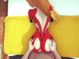 Evangelion: Asuka full pov doggystyle suit+nude