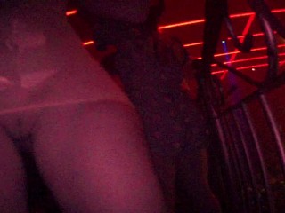 SHOWING MY PUSSY AT DISCO CLUB IN SHEER MICRO DRESS