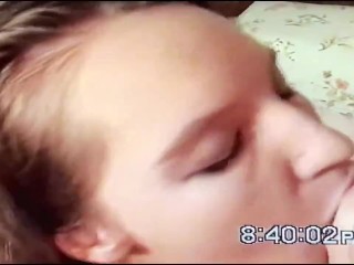 Sweet innocent teen gives a great blowjob and gets her first big facial. A little first time anal