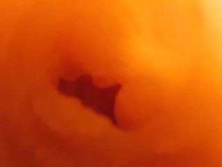 Camera inside vagina while fingering, fucking and cum with hot milf wife and nice cock