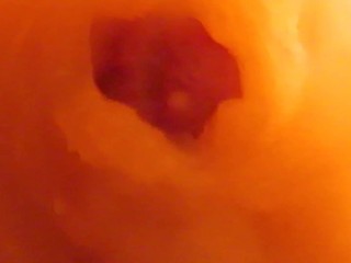 Camera inside vagina while fingering, fucking and cum with hot milf wife and nice cock