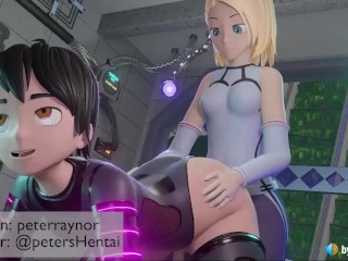 Futanari Anal Creampie with Belly Bulge (with sound) 3d animation hentai anime pregnant ass fuck cum