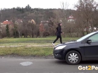 Desperate To Pee Babe Does It In Public