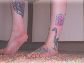 Barefoot Cereal Crushing | ASMR