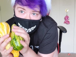 ONLYFANS BANNED THIS VIDEO! FTM Trans Guy Uses Gourds to Make His Pussy Haunted